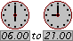 06.00 to 21.00